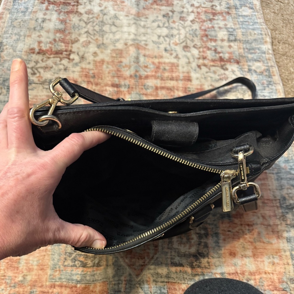 Michael Kors Black Satchel with shoulder strap & gold hardware - Picture 4 of 5